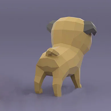 Puppy 3D Paper Model Geometry Handmade DIY Little Dog Animal Paper-cut Creative Children's Educational Toys Three-dimensional | Игрушки и