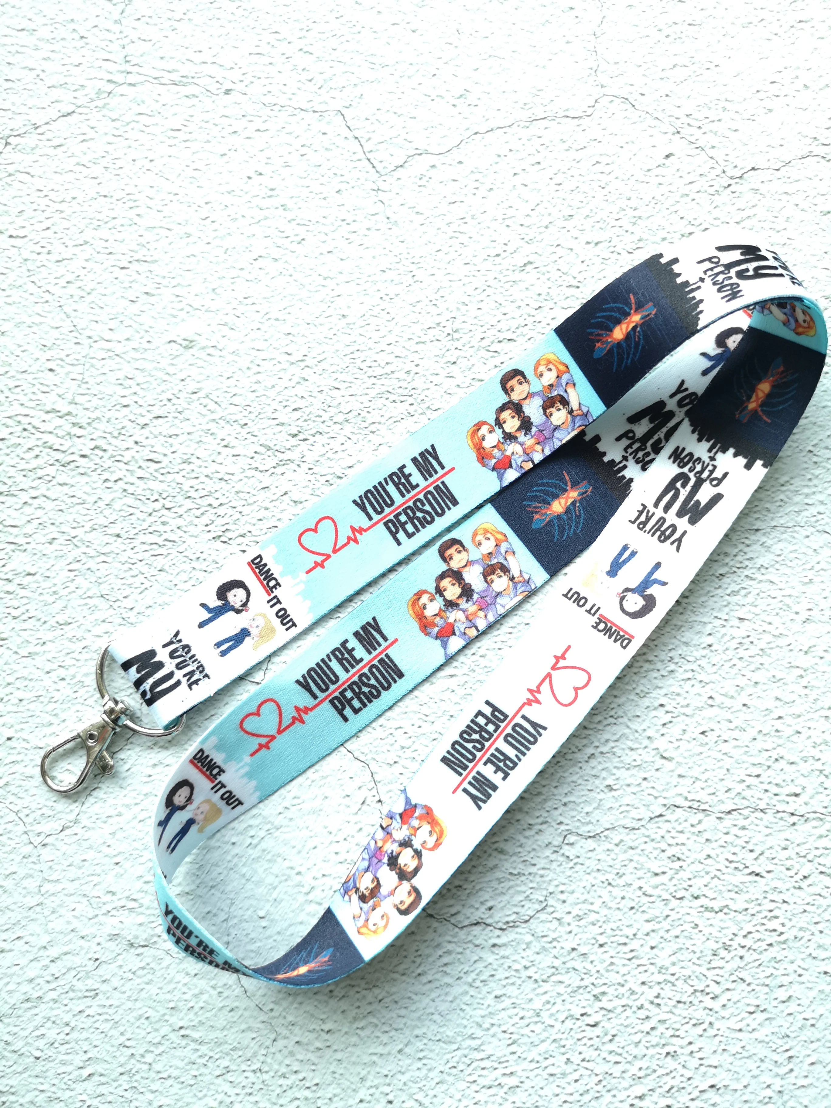 

10pcs/20pcs/50pcs/100pcs cartoon Grey doctor lanyard Neck Strap Lanyard Mobile Phone Key Chain ID Badge Key Chains