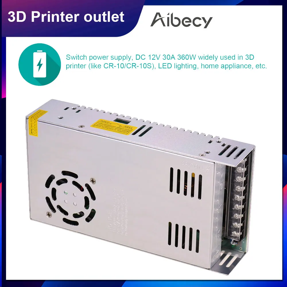 Aibecy AC/DC 12V 360W 30A универсальное регулируемое переключение Питание для CR 10/CR 10S 3D
