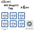 NFC тег Ntag213, 6 шт., наклейка для Huawei, 13,56 МГц, ISO14443A, NTAG 213, металлические значки, маркеры, патруль, универсальная бирка