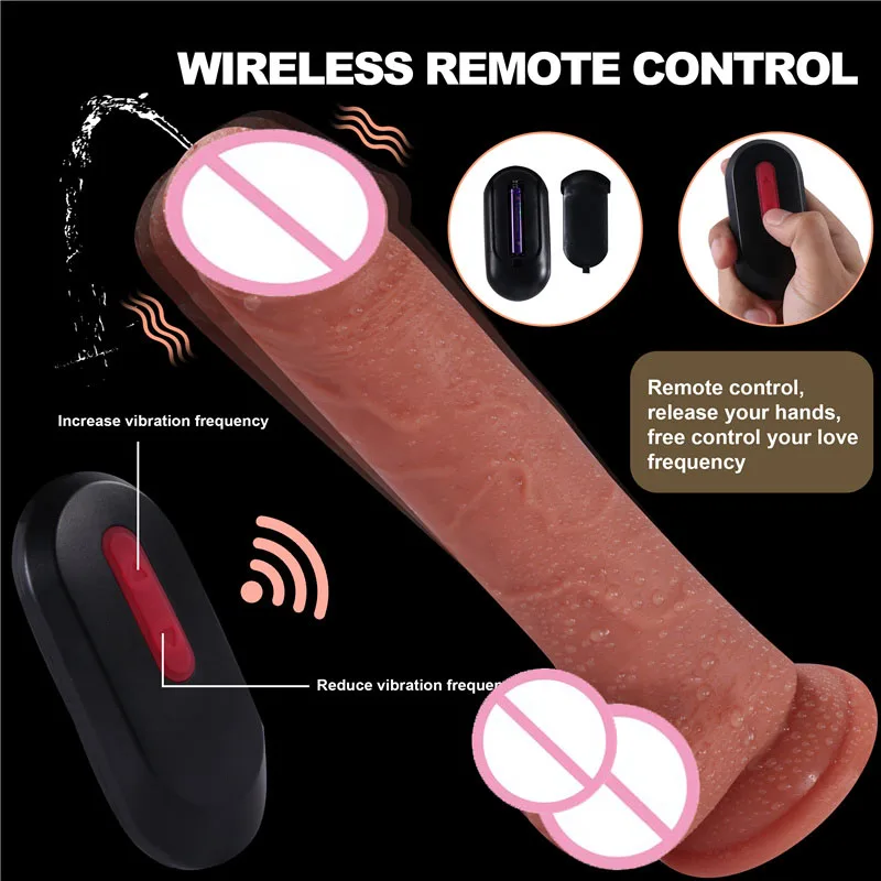 Remote Control Squirting Penis Dildos Artificial Spray Water Huge Penis Vibration Ejaculation Realistic Liquid Female Masturbate