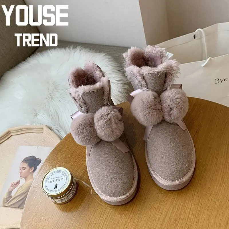 Зимние сапоги Толстая теплая женская обувь 2020 зимние Женская милая хлопковая