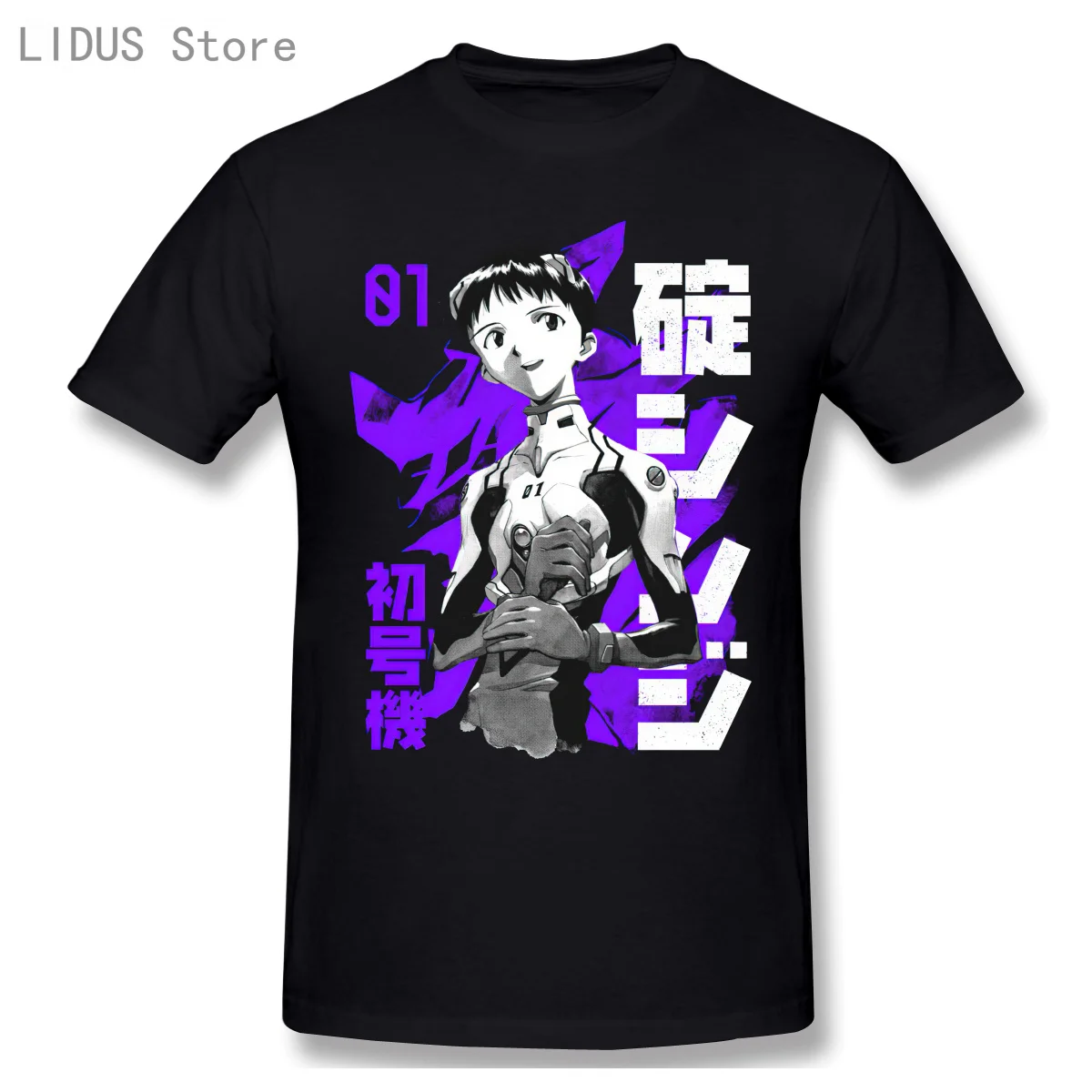 

2021 Fashion Graphic T-shirt Cartoon Anime Evangelion EVA Pilot 01 Short Sleeve Casual Men O-neck 100% Cotton T shirt Top
