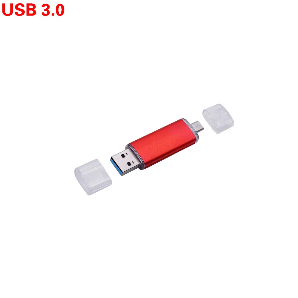 Флеш накопитель Usb 3 0 цветной металлический OTG 2 в 1 Флешка 64 ГБ 32 16 8 4 флеш