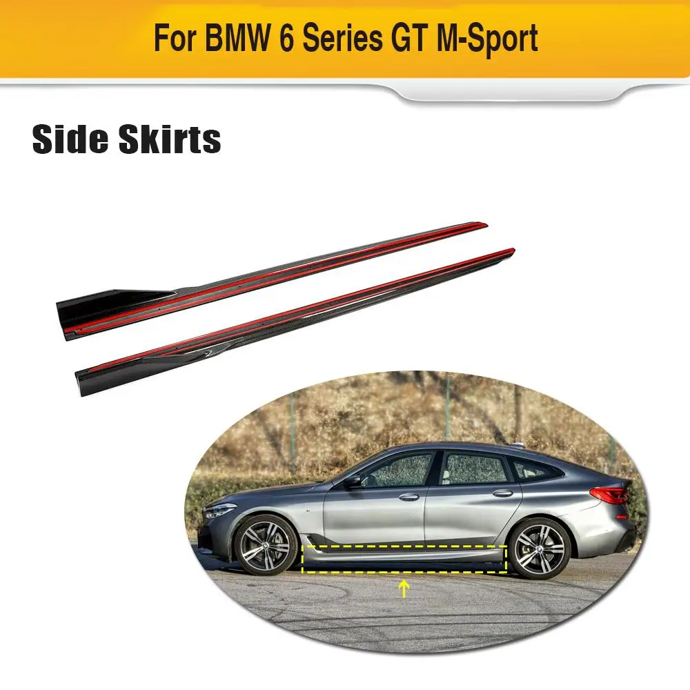 

Carbon Fiber Car Side Skirts Body Kits For BMW 6 Series GT 2017 - 2019 Door Bumper Side Skirts Lip Apron Bodykits