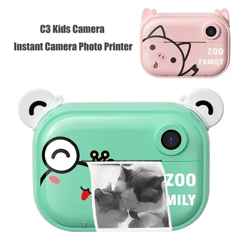 

C3 Kids Digital Camera 2.4 inches IPS Screen 12MP Dual Lens 32GB Instant Camera Photo Printer for Kids Christmas Birthday Gifts