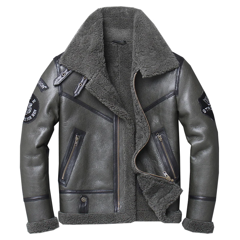 

natural Free shipping,Winter Sheepskin thick fur coat,classic wool Shearling,warm genuine leather jacket,mens plus size outwear