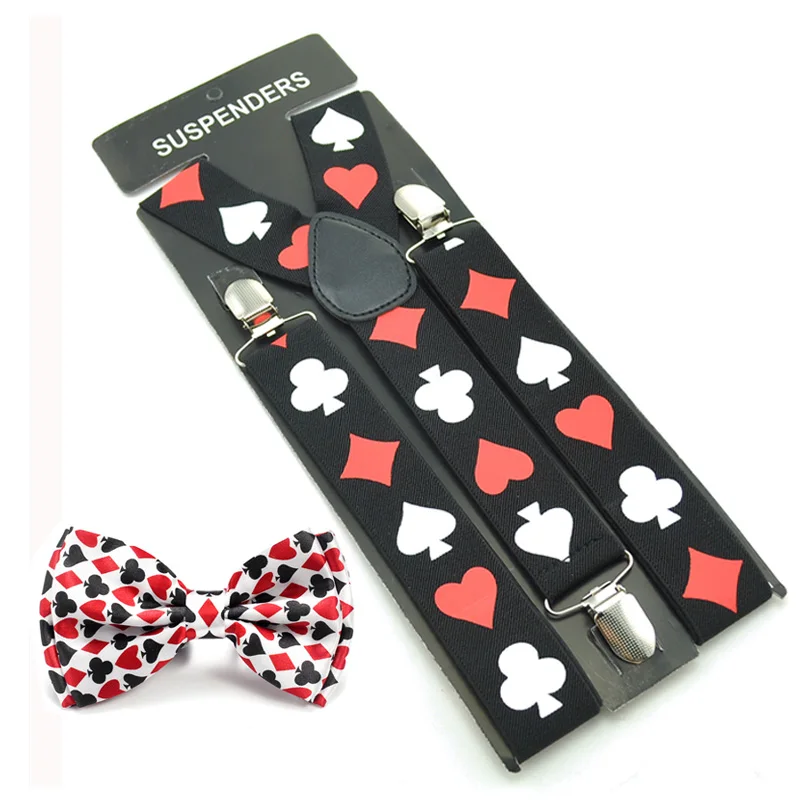3.5 Cm Brace Tie Set Women Men Suspender For Trousers Pants Holder Bow Cravat Y-Shape Poker Office Casual Gallus Gift - купить по