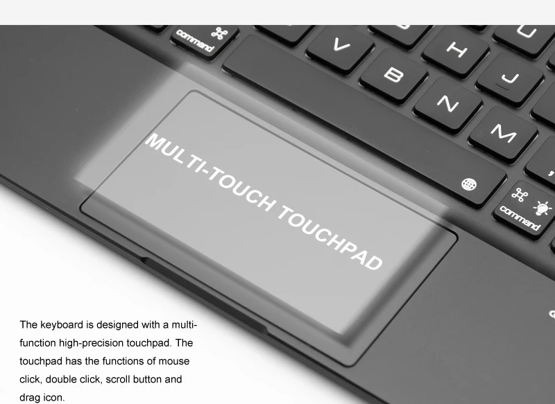 Witsp@ d мышь сенсорная bluetooth клавиатура для iPad 10,", Премиум Пластиковый Чехол, 7 цветов с подсветкой, интеллектуальное включение/выключение