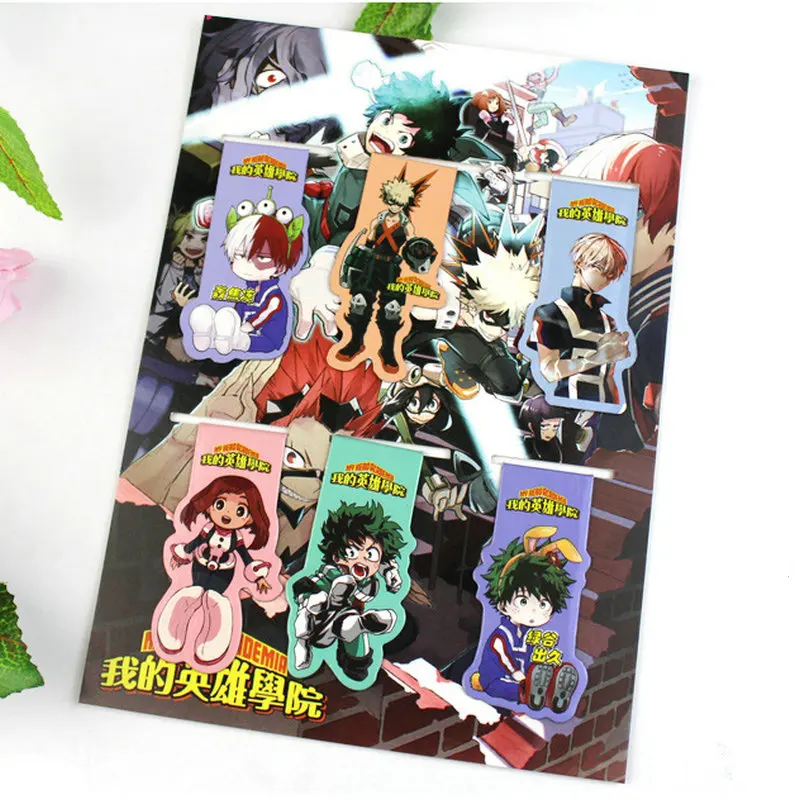 6 шт. Аниме Boku no Hero academic Магнитный Магнит закладка ребенок студент Kawaii подарочные