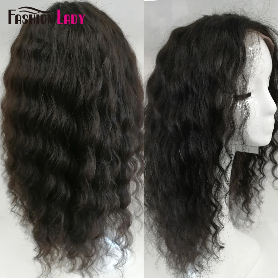 Модные женские парики фронта шнурка человеческих волос океан волны Парики 150