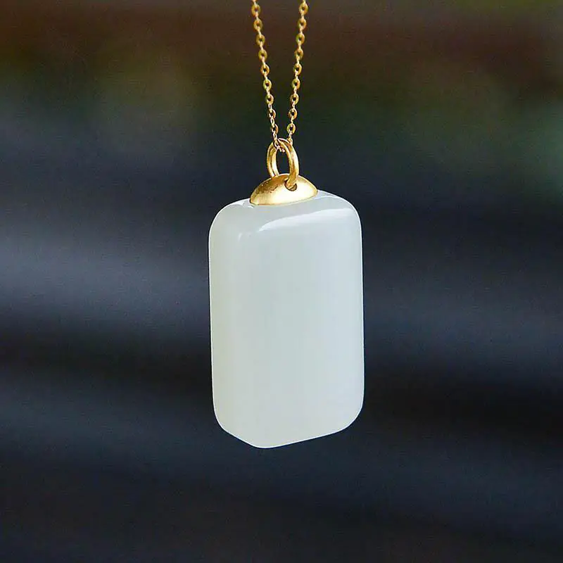 

Designer's unique creative natural Hetian jade necklace pendant fashion simple popular personality classic female accessories