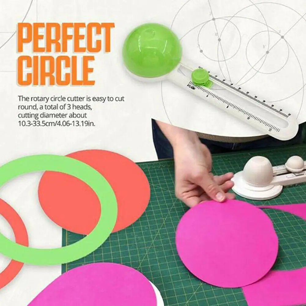 

Идеальный резак круглой формы, режущий инструмент для рукоделия, нож для резки круглой формы, лоскутный компас, круг для скрапбукинга, «сдел...