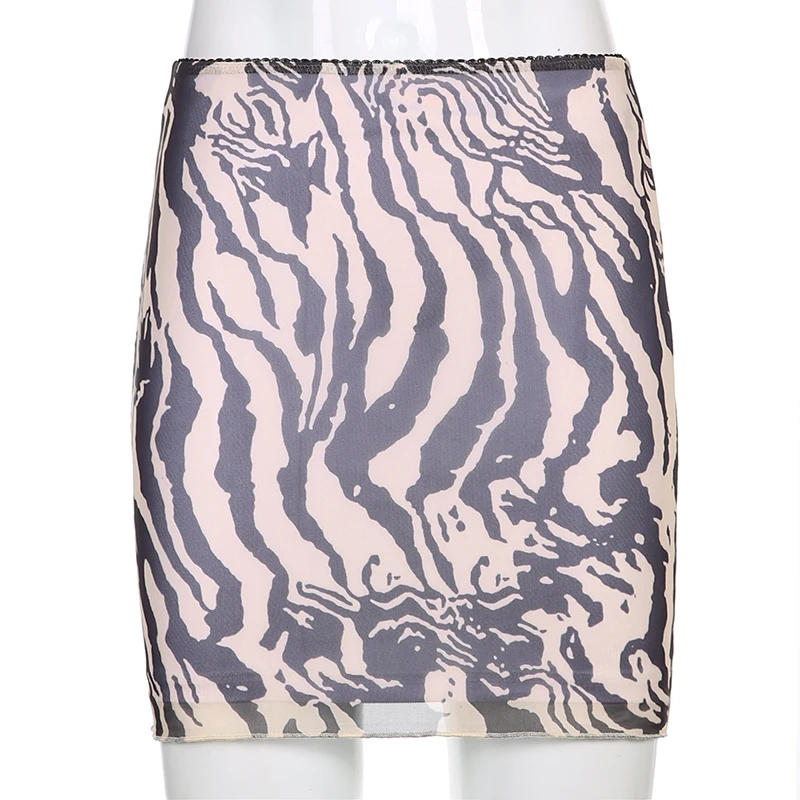 

Summer Harajuku Tree Printed Brown Bodycon Mini Skirt Y2K Women Cute Vintage Brown Skirt Beach Street Short Skirts 2021 Waatfaak