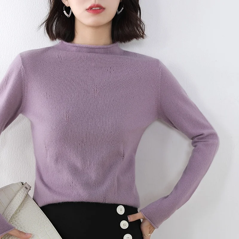 

Winter Autumn crimping Oneck Sweaters for Women 6Colors Soft Warm Pullovers Female Long sleeve Standard Jumpers