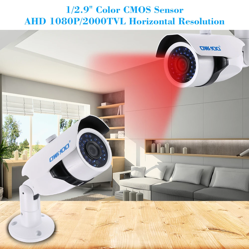 OWSOO 4 шт 1080P комплект камеры AHD 2000TVL камера видеонаблюдения системы безопасности