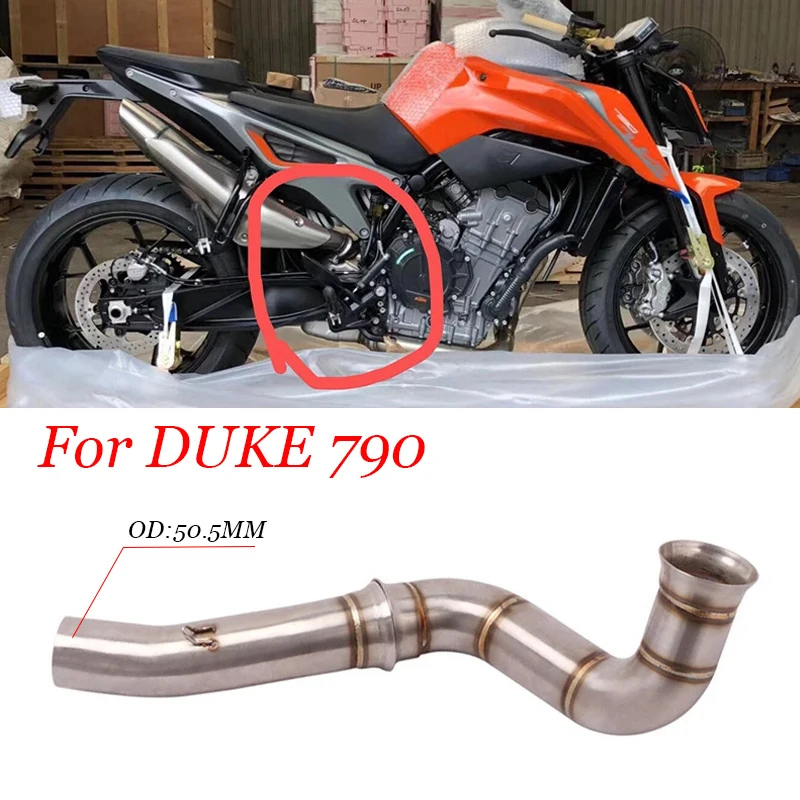 

Выхлопной глушитель для мотоцикла KTM 790 Duke 2018 2019 2020 Escape Moto, выхлопная труба среднего звена, катализатор, удаляемая труба с 50,5 мм