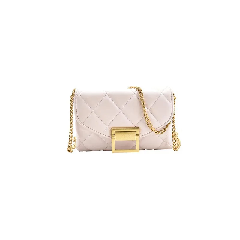 

Lingge Chain Bag Women's Bag 2021 Summer New Trendy Fashion Texture Leather Shoulder Bag Messenger Bag Small Square Bag