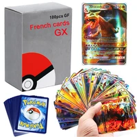 100pcs french version pokemon cards francais v gx mega tag team ex game battle pokmon card game for children birthday gift
