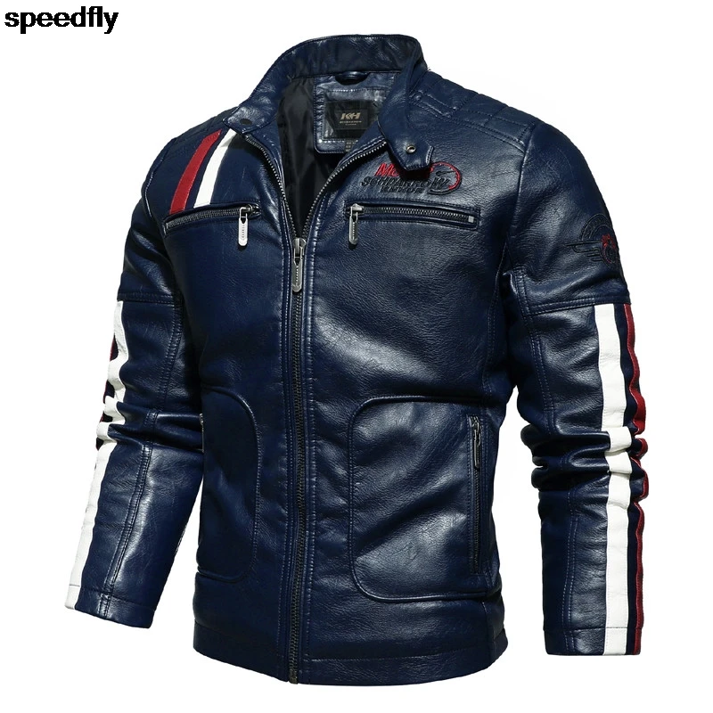 

Autumn Winter New Men Leather Jacket Men Motorcycle Leather Biker Jacket
