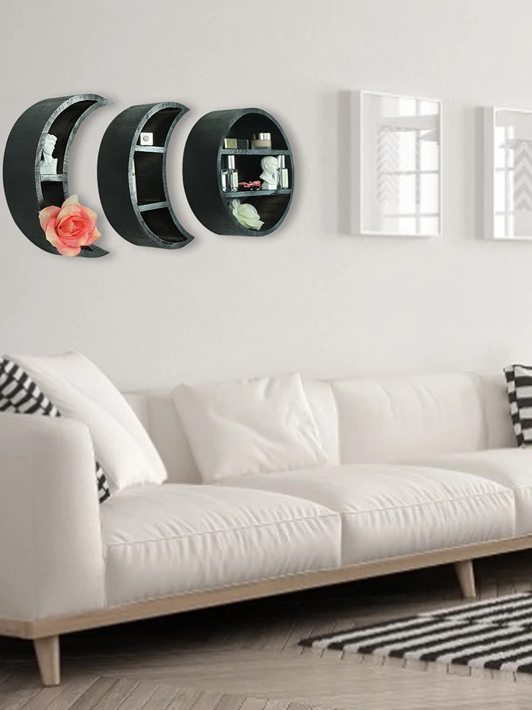 35pcs moon phase wall shelves wall decor full moon and bohemian simple style rustic feel crescent shelves easy to hang gift free global shipping