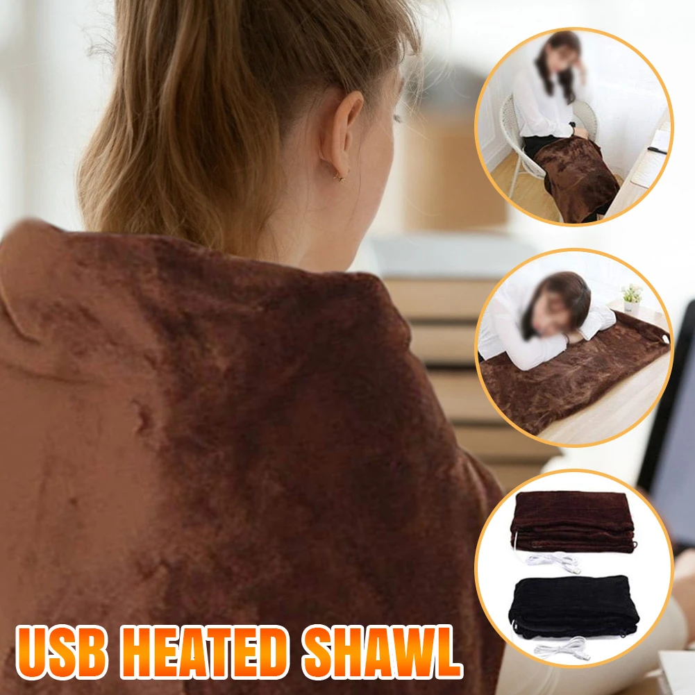 Зимнее домашнее офисное USB Отопление шаль плечо электрическое подогреваемое