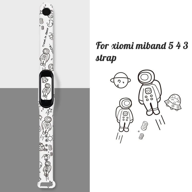

Silicone Watch strap For Xiaomi Mi Band 6 4 Bracelet Mi Band 3 Replacement belt Rubber Cartoon Design Wristband mi band 5 Strap