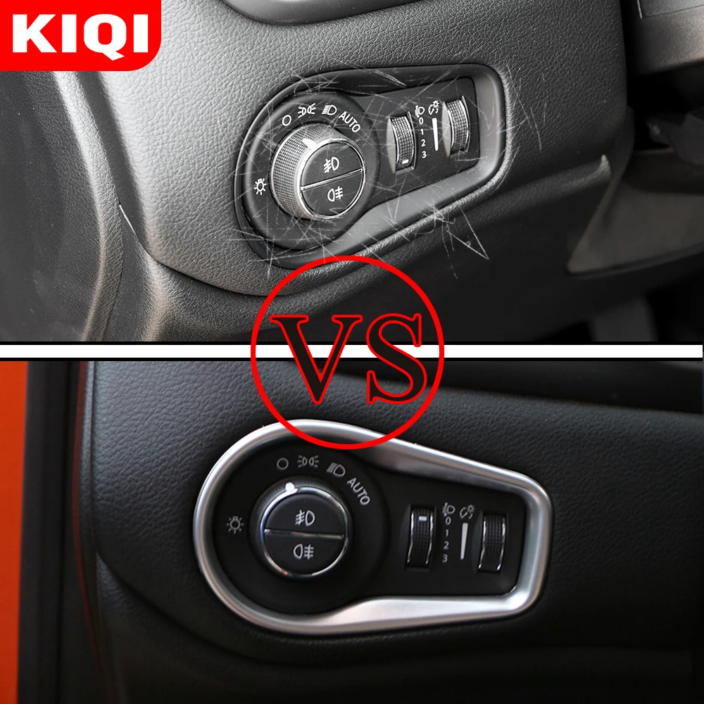 Jeep Renegade 2013-2019 Headlight Adjustment Button Frame Cover - Interior Matte Decoration for Auto Accessories and Car Styling image 2