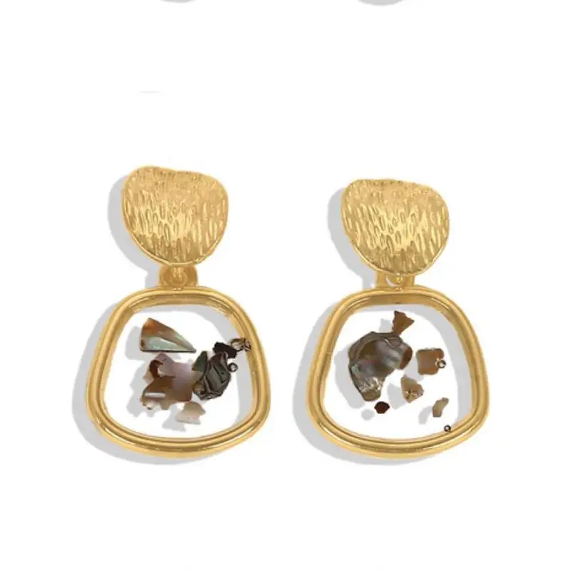 Pendientes золото Цвет стекло смолы оболочки серьги для женщин Brincos Vintage Лидер продаж
