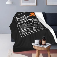funny sweet potato nutrition facts blanket bedspread bed plaid throw bed blankets fleece blanket beach towel luxury