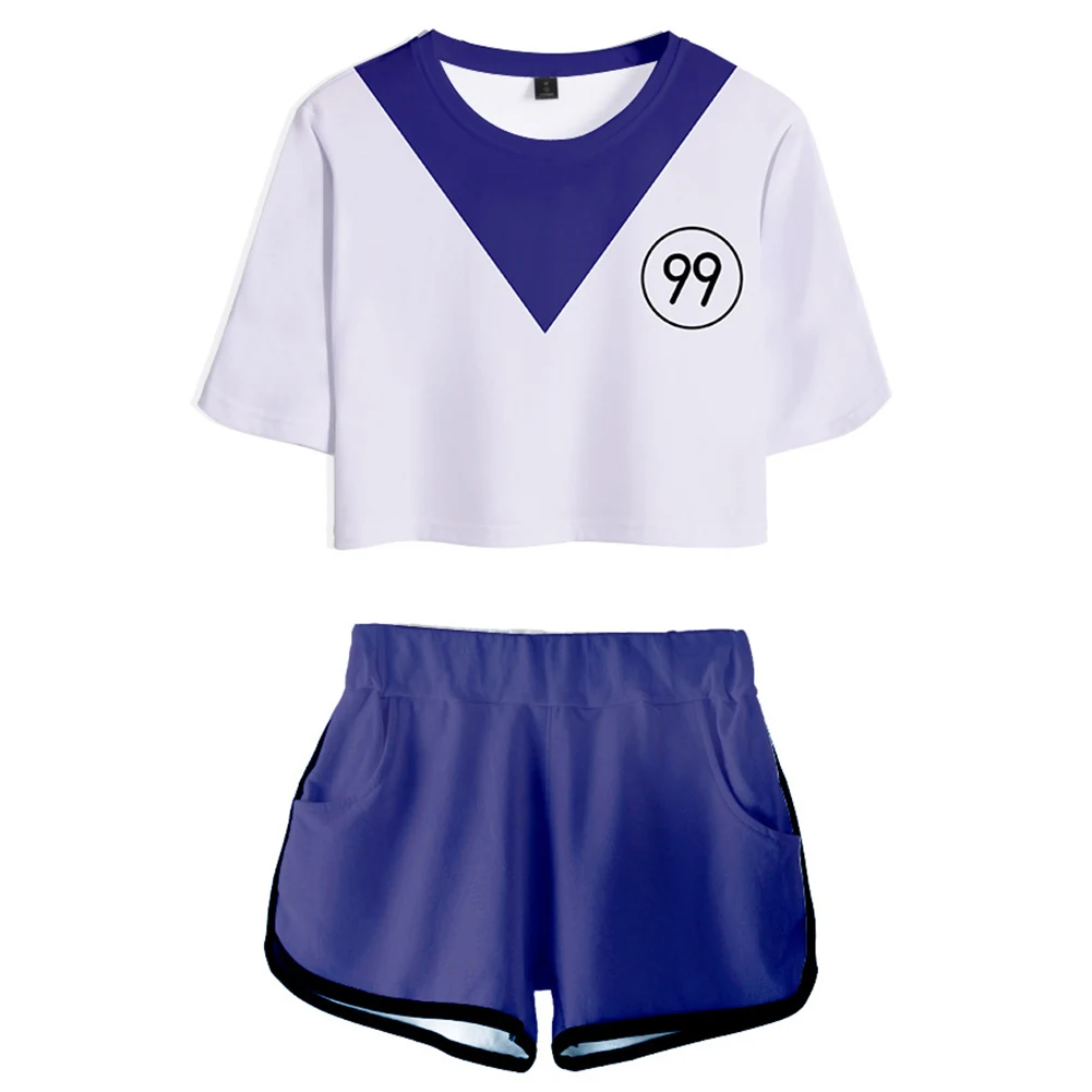 HUNTER×HUNTER Killua Zoldyck Cosplay Costume Crop Top Shorts Two Piece Sets | Тематическая одежда и униформа