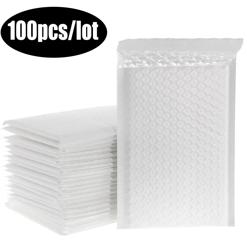 100PCS/Lot White Foam Envelope Bags Self Seal Mailers Padded Shipping Envelopes With Bubble Mailing Bag Shipping Packages Bag