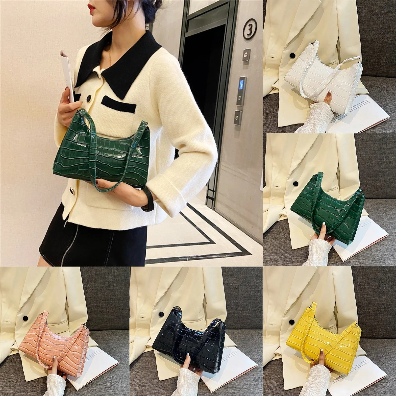 Модная Изысканная сумка для покупок мессенджер на плечо с узором однотонная