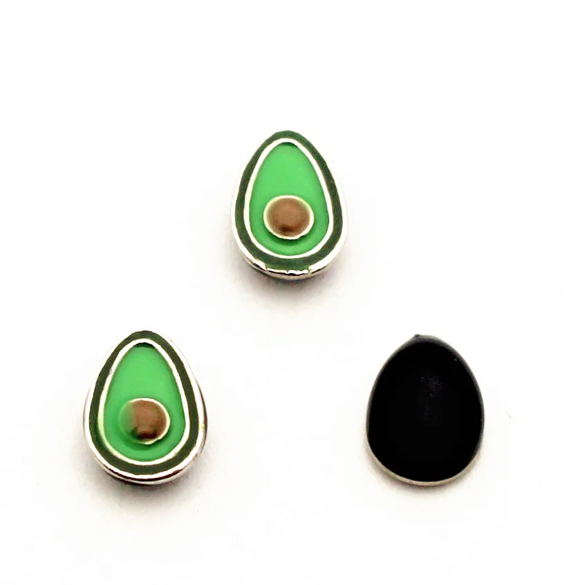 

3D avocado alloy floating charms 10pcs/lot living glass memory floating lockets diy Accessory pendant