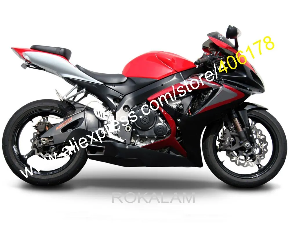 Литье под давлением для Suzuki 2006 2007 GSX-R600 GSXR750 06 07 GSXR 600 750 K6 красный черный обтекатель