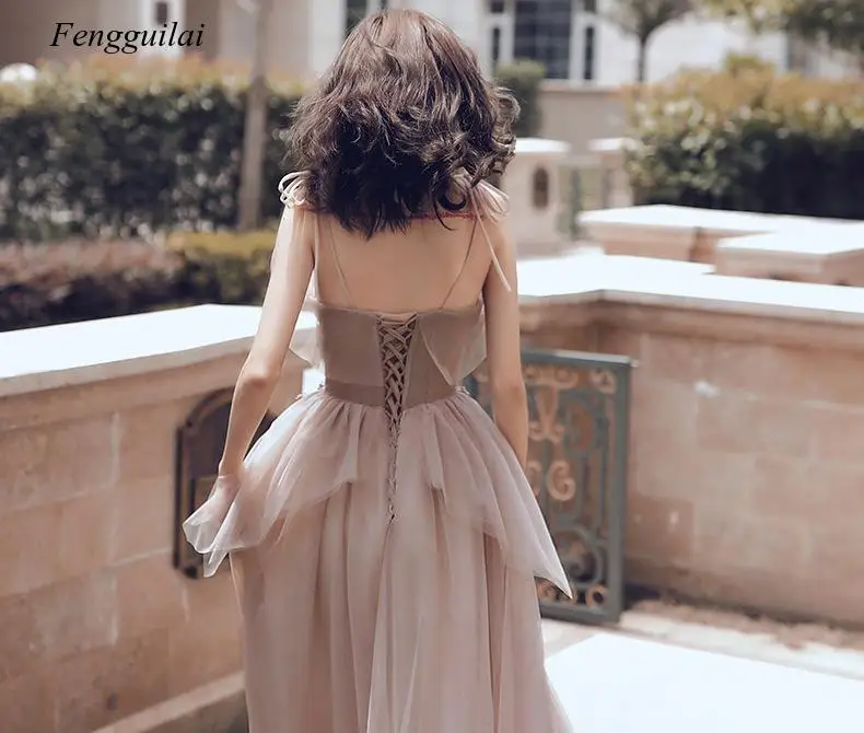 

Banquet 2021 New Elegant Queen's Style Birthday Party Suspender Simple and Beautiful Sparkle Embroidery Dress