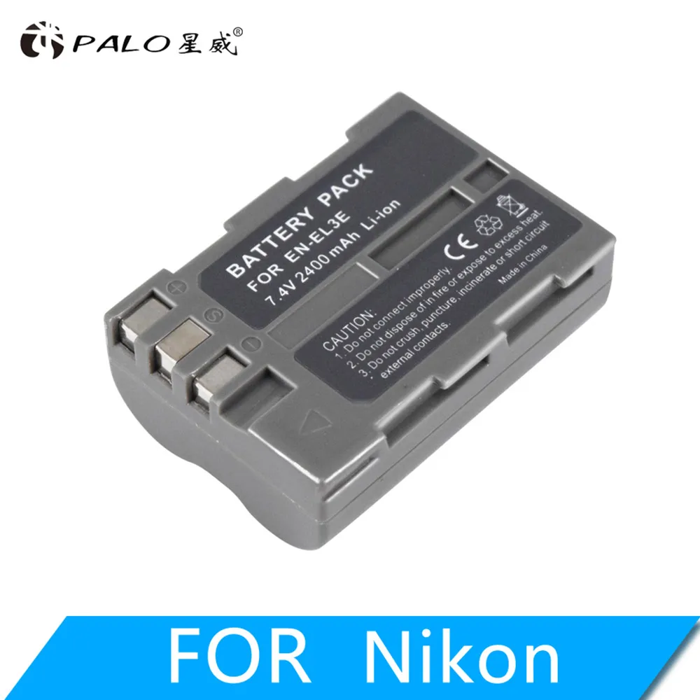 1PCS PALO 2400 мА/ч, EN-EL3E ENEL3E Камера Батарея пакет для Nikon D90 D80 D300 D300s D700 D200 D70 D50 D70s D100 D-100 D-300 D-70 D-90 - Цвет: 1PCS