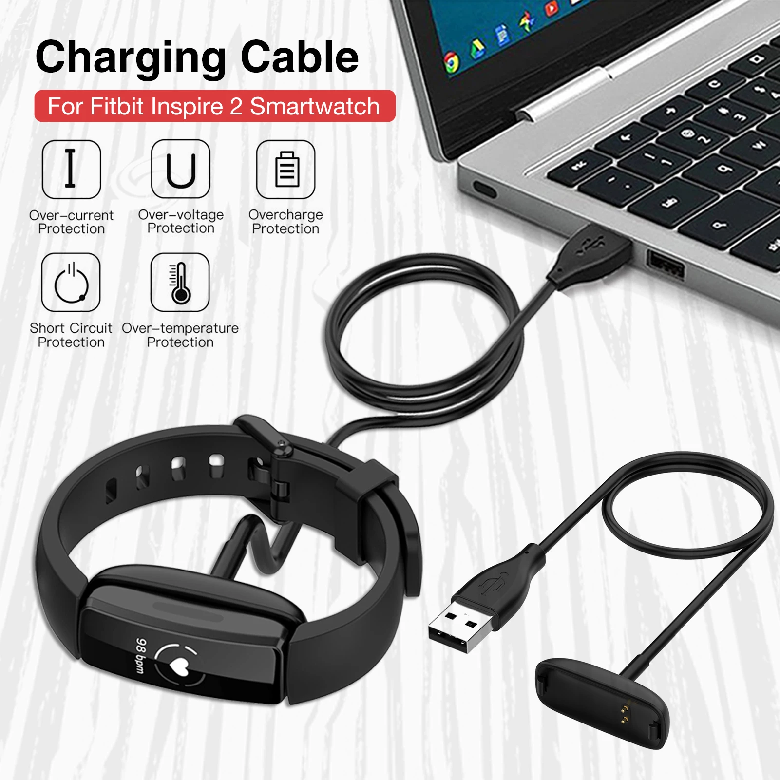 

Replacement Charging Dock Station USB Cable Cord Charger ForFitbit Inspire/inspire HR Smart Wristband Universal Fast Charger