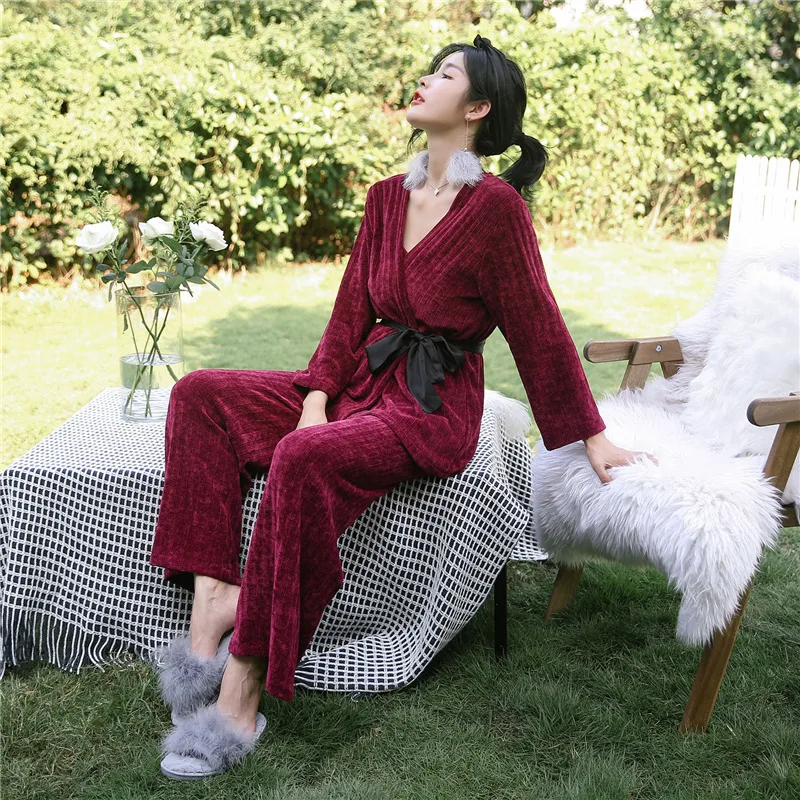 2019 ночное белье из хлопка для сна женские пижамы комплект пижам осенне-зимняя