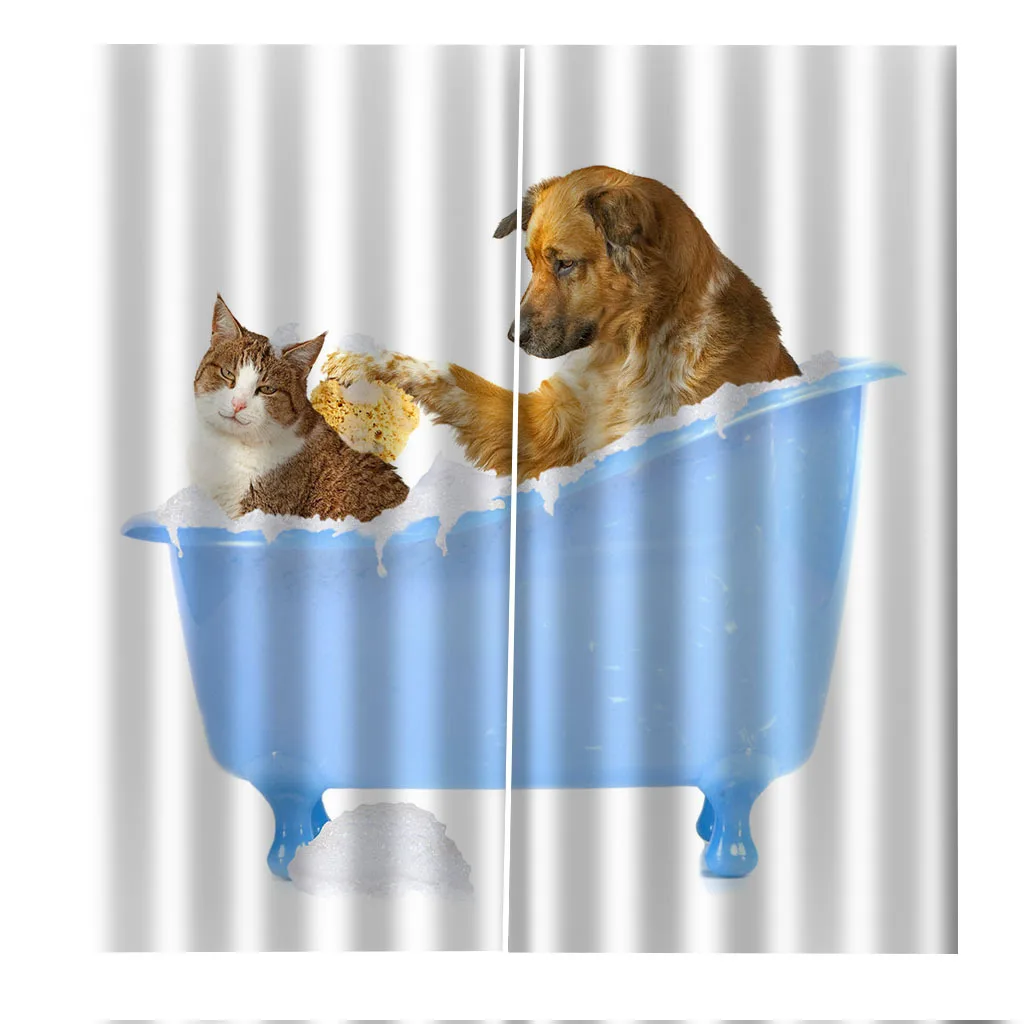 

3D Pet Pattern Blackout Curtain for Kitchen Bedroom Window Treatment Curtains for Living Room Personalized Curtain Customization