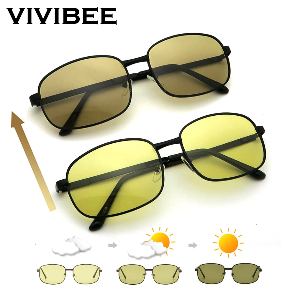VIVIBEE выбор вождения прямоугольные фотохромные поляризованные мужские солнцезащитные очки для женщин для вождения автомобиля безопасные поляризационные мужские солнцезащитные очки
