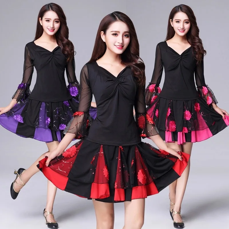 2020 костюм для бальных танцев топы блузки фламенко стандартная современная