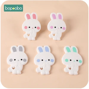 Bopoobo кролик жевательный BPA бесплатно грызунок 5 шт. пищевой силиконовый Прорезыватель для зубов маленький стержень детский Прорезыватель товары для кормления младенцев