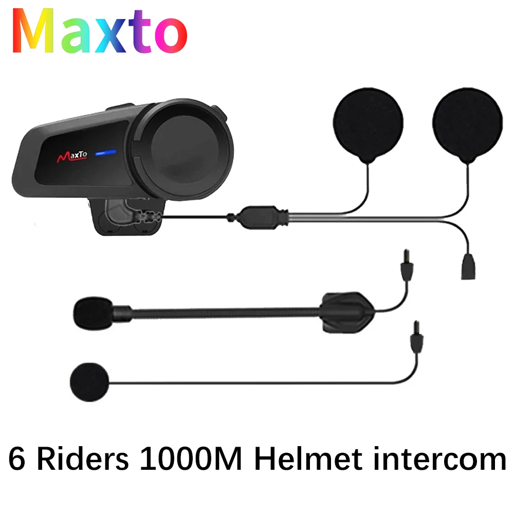 

Шлем мотоциклетный Maxto M2 водонепроницаемый, 1000 м, Bluetooth 5,0, FM, MP3