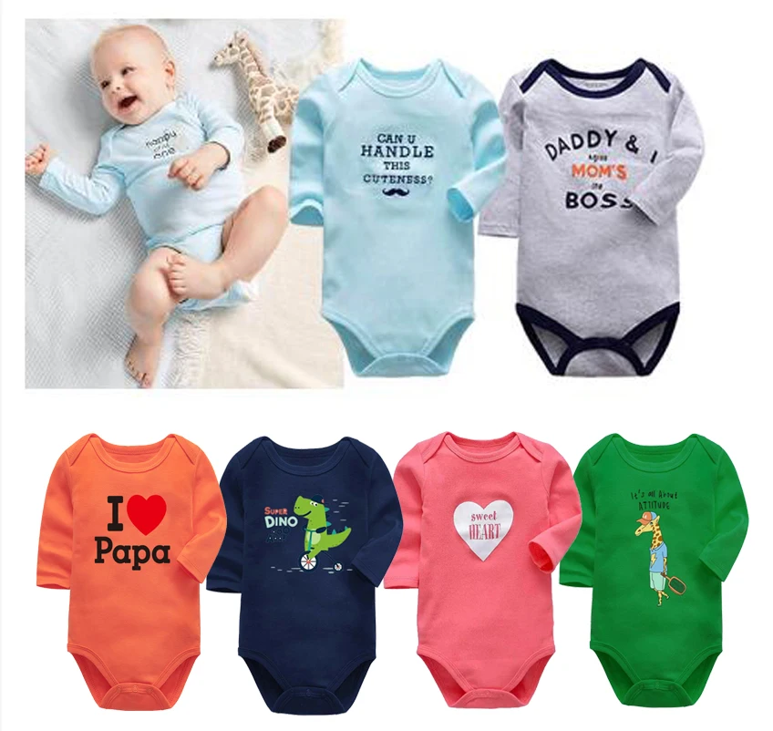 

3 шт., детский хлопковый комбинезон с длинным рукавом