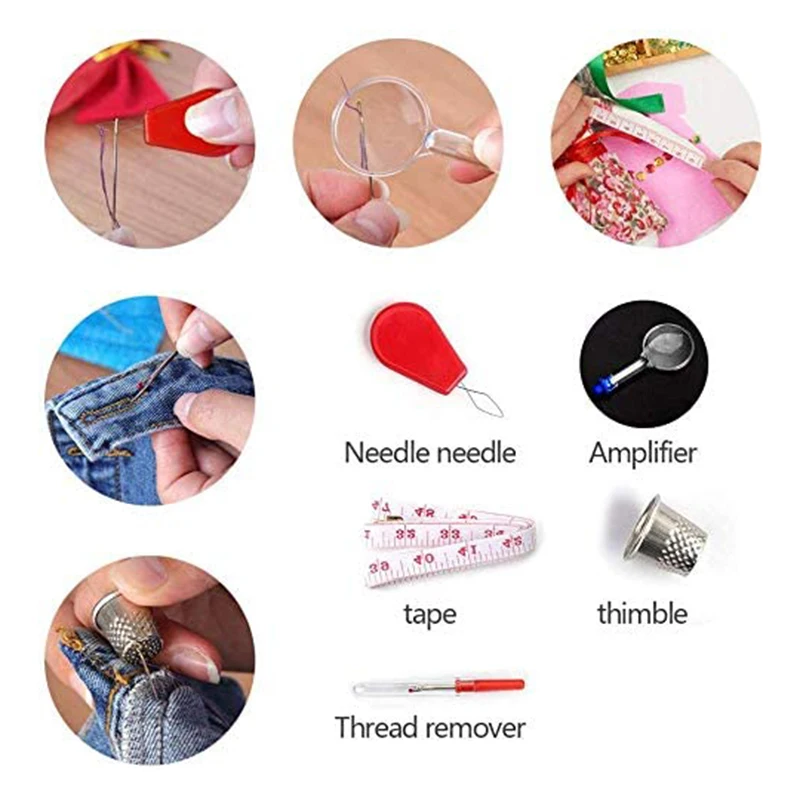

Sewing Kit DIY Multi-Function Sewing Box Set 48 XL Thread Spools for Hand Quilting Embroidery Thread Sewing Accessories