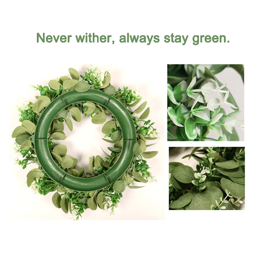 

45CM Artificial Wreath Pastoral Wedding Romantic Eucalyptus Ring Living Room Front Door Window Indoor Outdoor Round Home Decor
