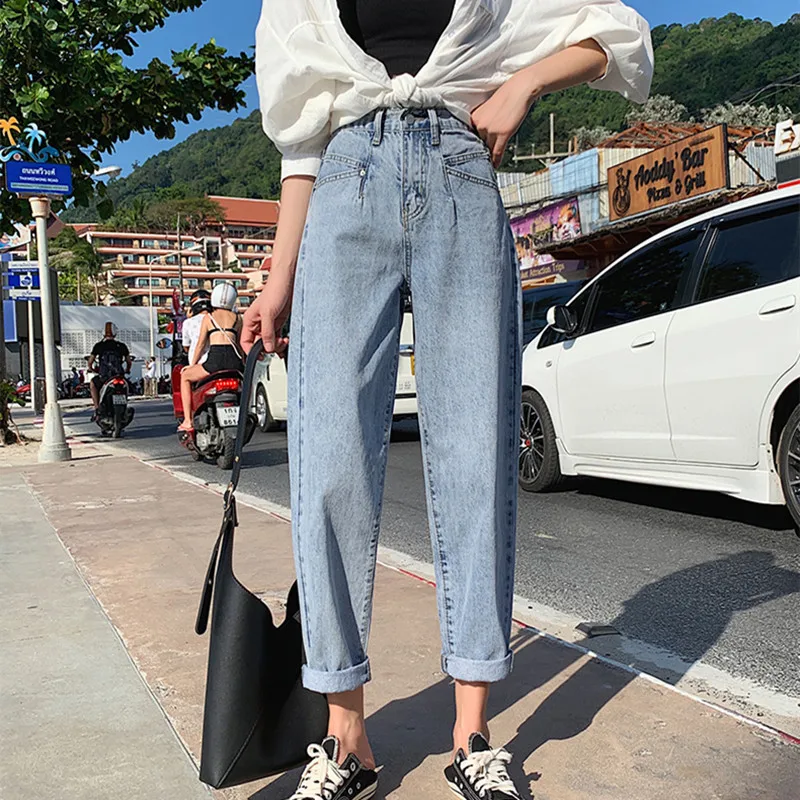 

Woman Jeans High Waist Clothes Wide Leg Denim Clothing Blue Streetwear Vintage Quality Fashion Harajuku Straight Pants