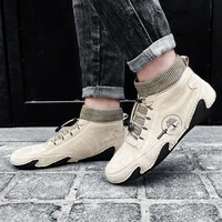 2021 leather mens shoes new casual mens shoes fashion shoes waterproof light handmade high top sports shoes boots non slip lar
