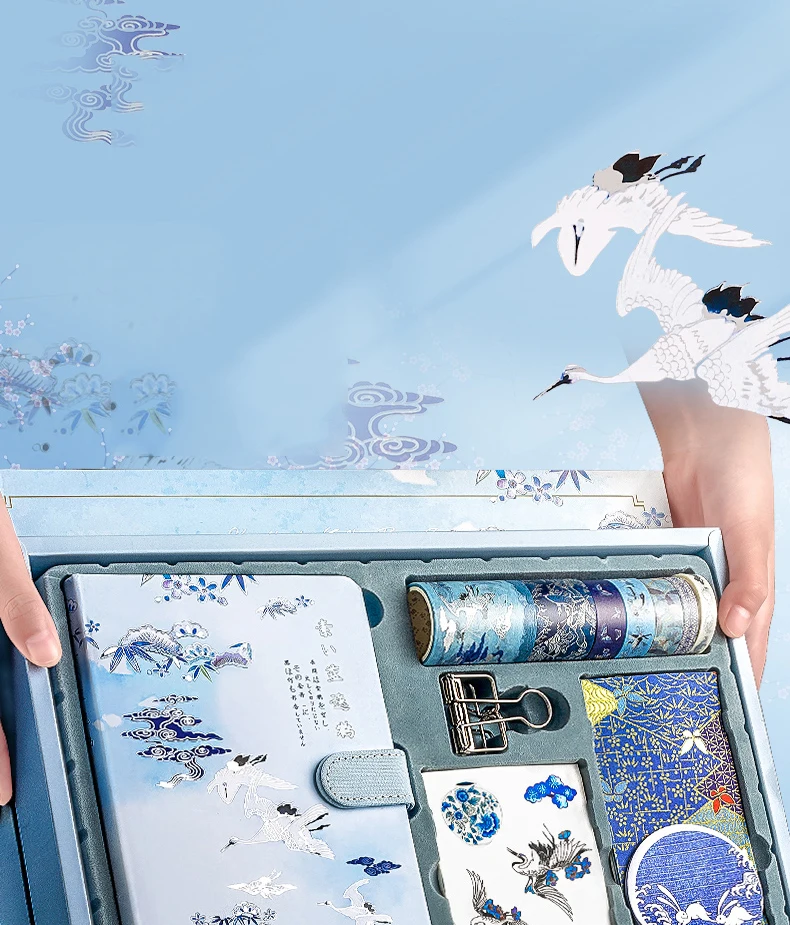 

Chinese Style Notebook Gift Box Set Hardcover Magnetic Buckle Notebook Diary Book for Journals Planner Kawaii Stationery